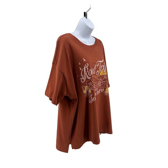 Urban Nation Road Trip, Take Me Somewhere T-shirt Womens 2X Orange Relaxed Crew - Picture 3 of 8